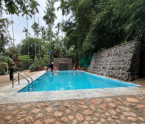 Swimming Pool With Waterfall